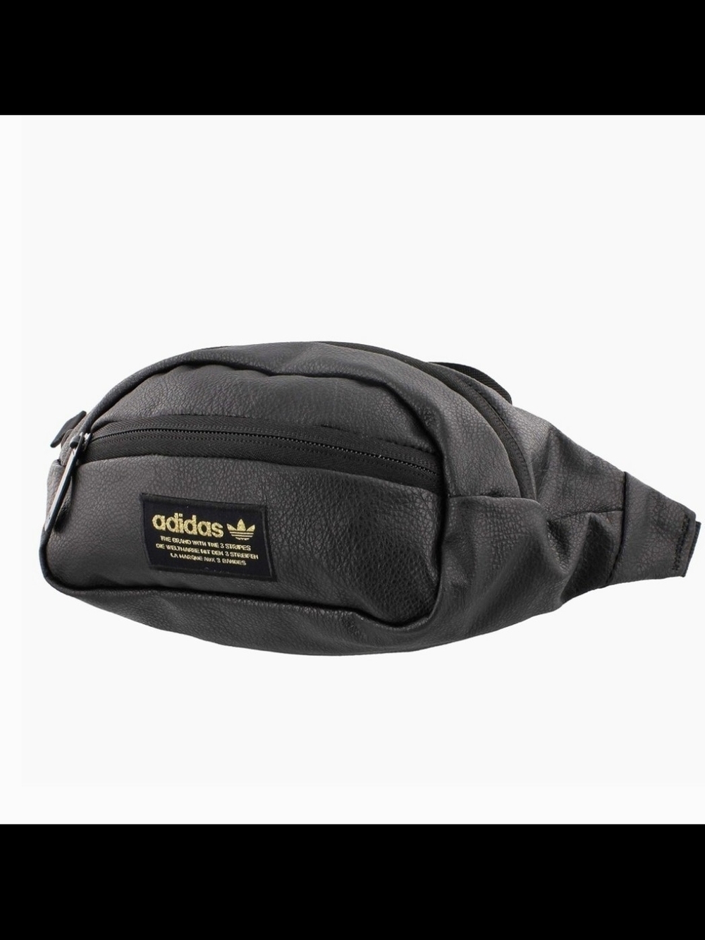 Adidas Originals National Black And Gold PU Leather Fanny Pack Belt Bag Unisex